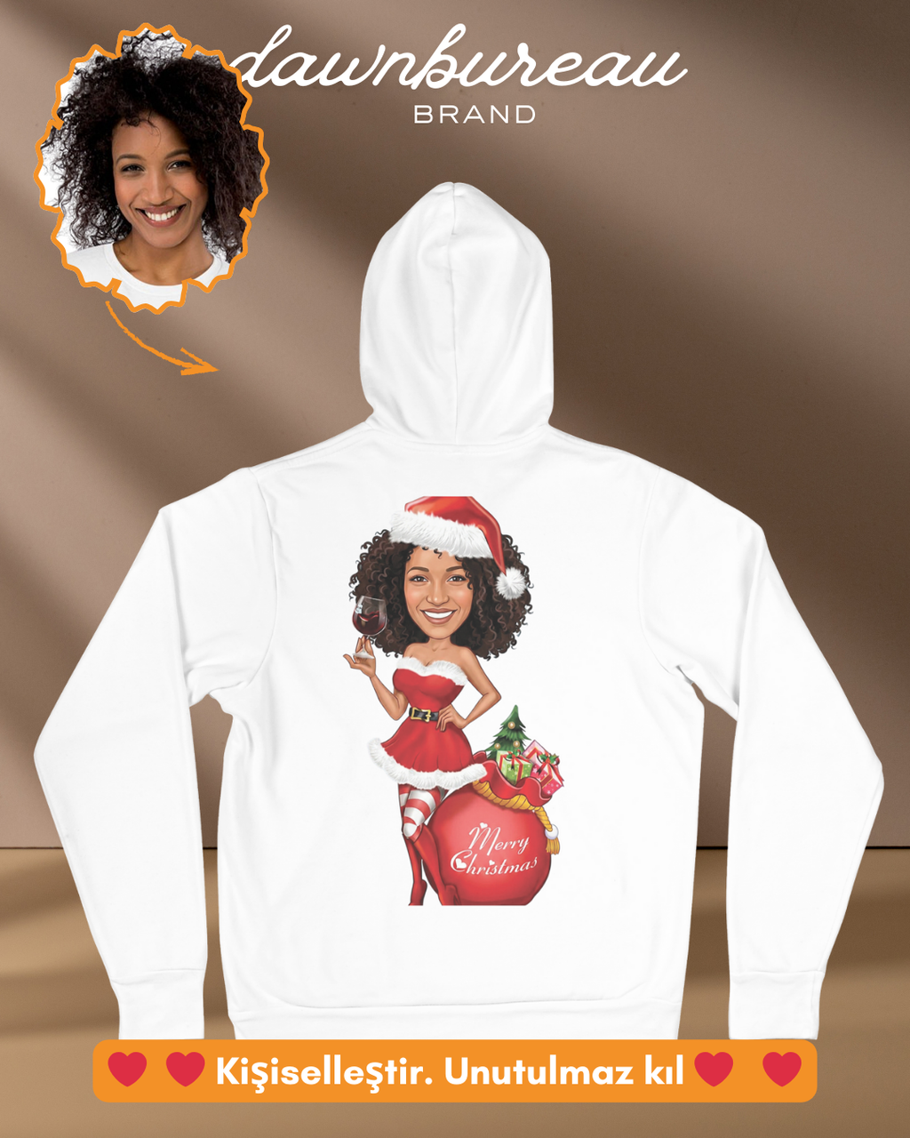 P07 : Elegant Holiday Lady with Gift Bag