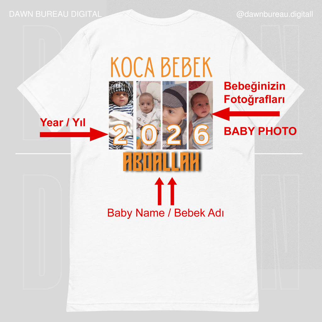 The Special Baby ( KOCA BEBEK ) – Custom Baby Photo T-Shirt Personalized Cotton Gift for Birthdays & Celebrations